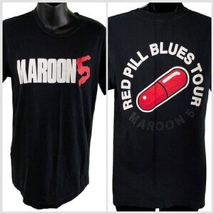 Maroon 5 Red Pill Blues Tour Concert Short Sleeve Black T Women’s S 2018 Graphic